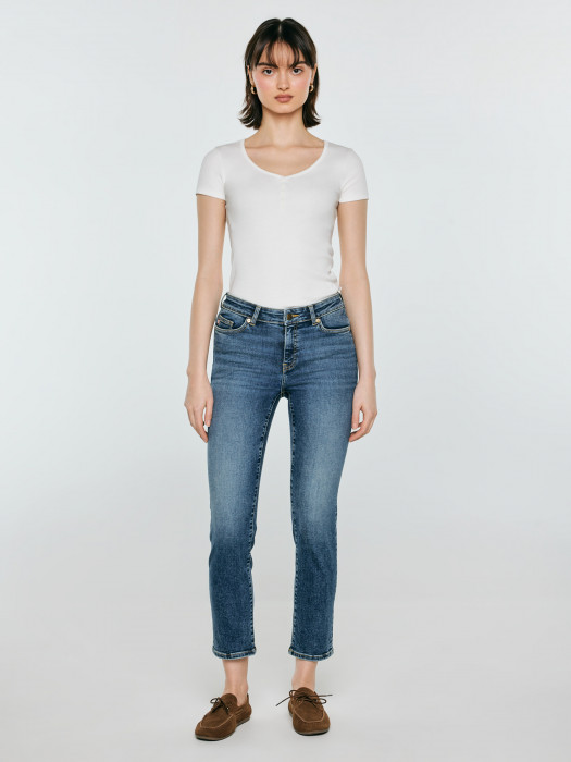 Mid rise skinny džínsy ADELA CROPPED 296